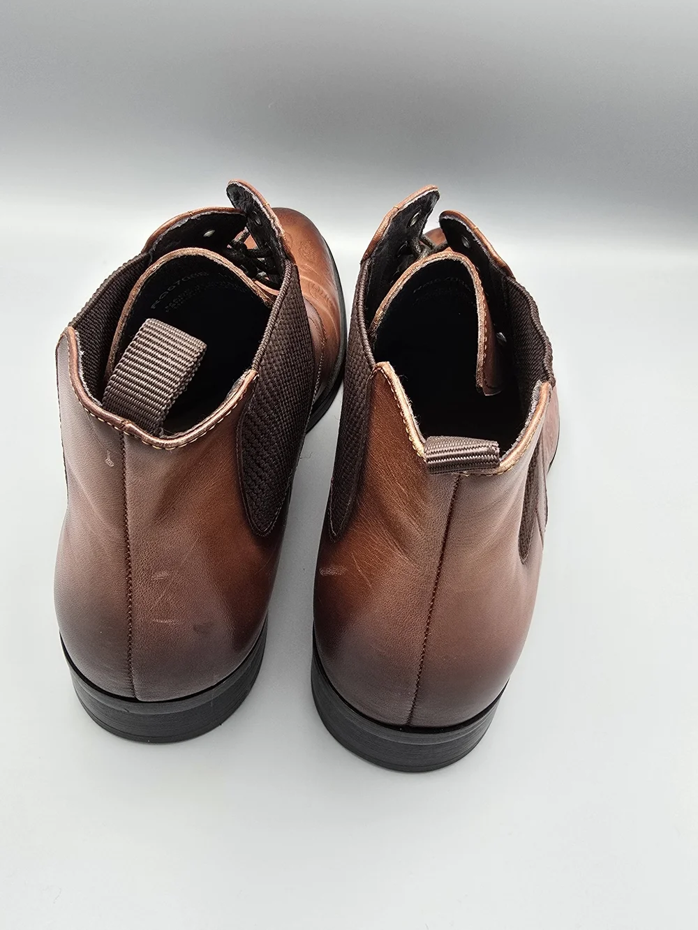 Men's Brown Leather Embossed Lace-Up Boots